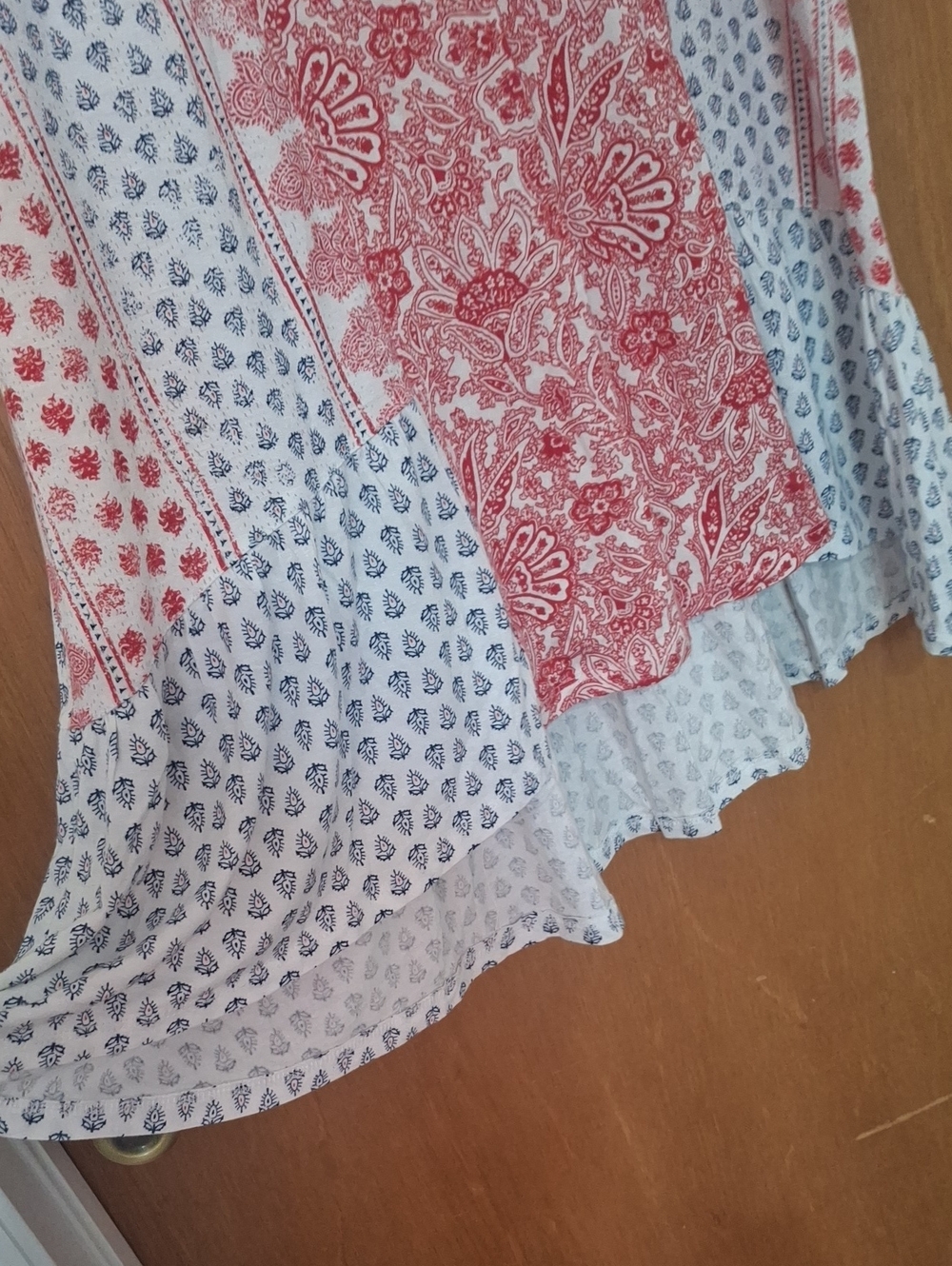Ellen Tracy Red & White Mixed-Print Sleeveless Tank Dress - Picture 3 of 4